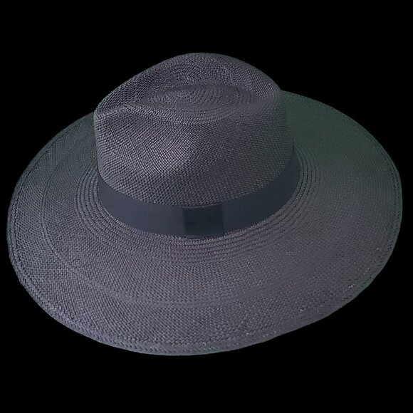 M.A.M.A. - Yacht Women\'s Black Straw Hat, Black Ribbon